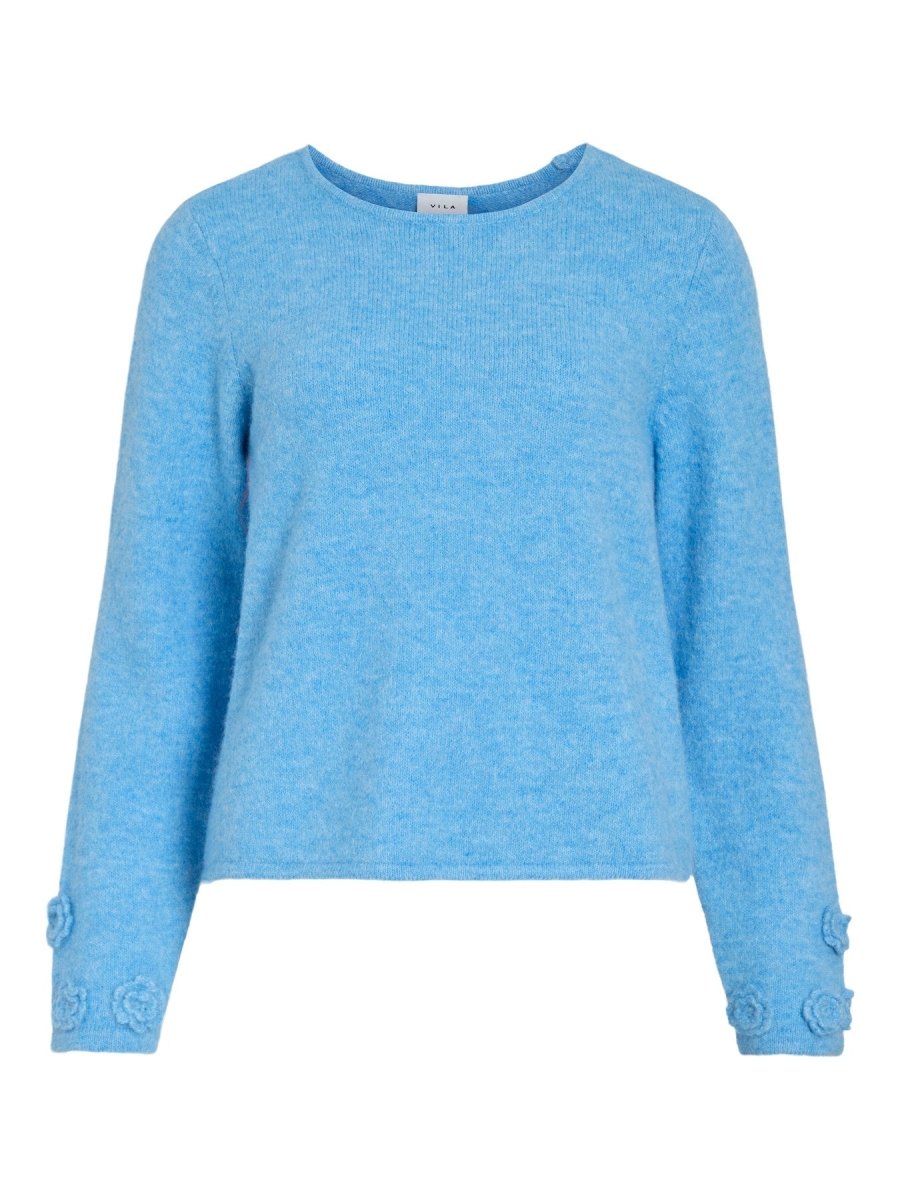 VIPETRA O - NECK L/S DETAIL KNIT TOP