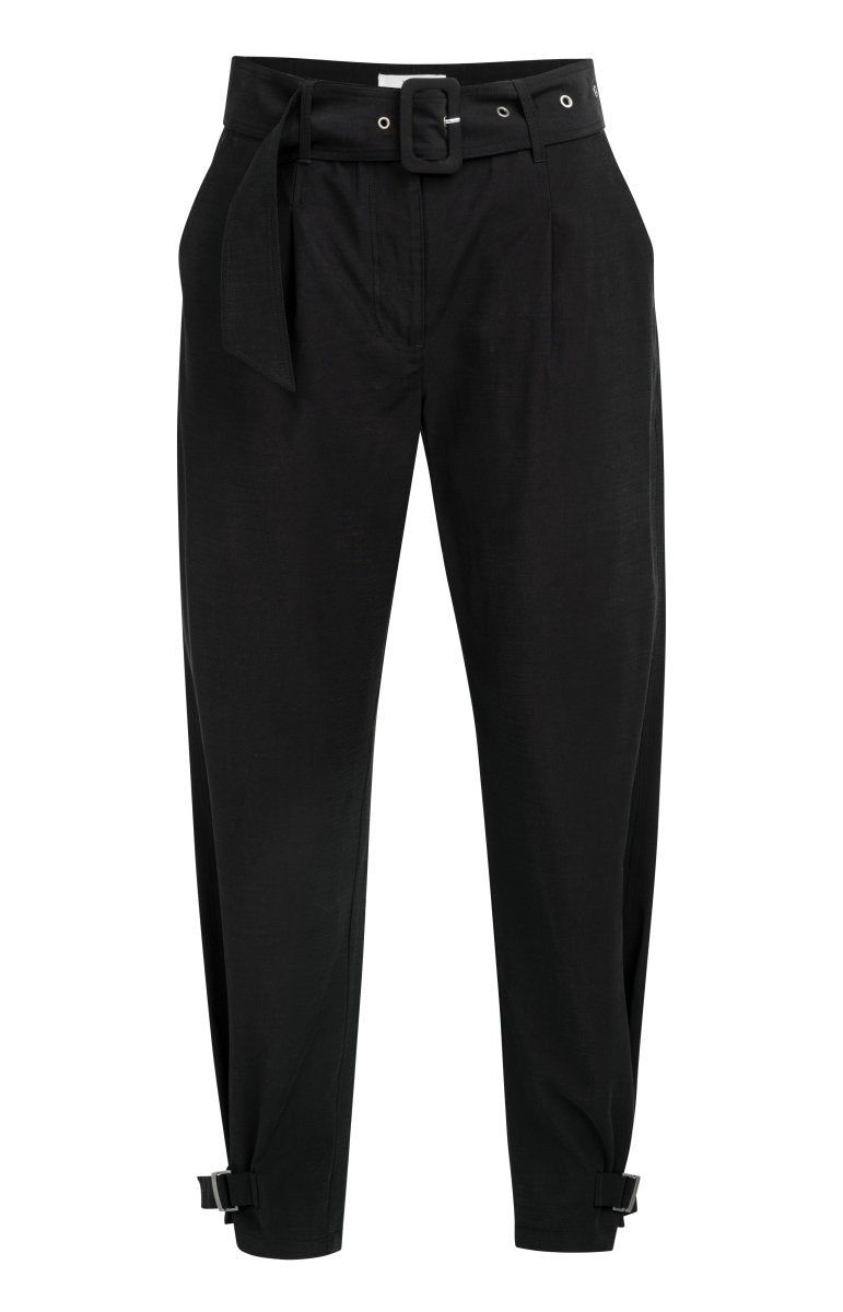 YAYA High waist loose fit trousers BLACK