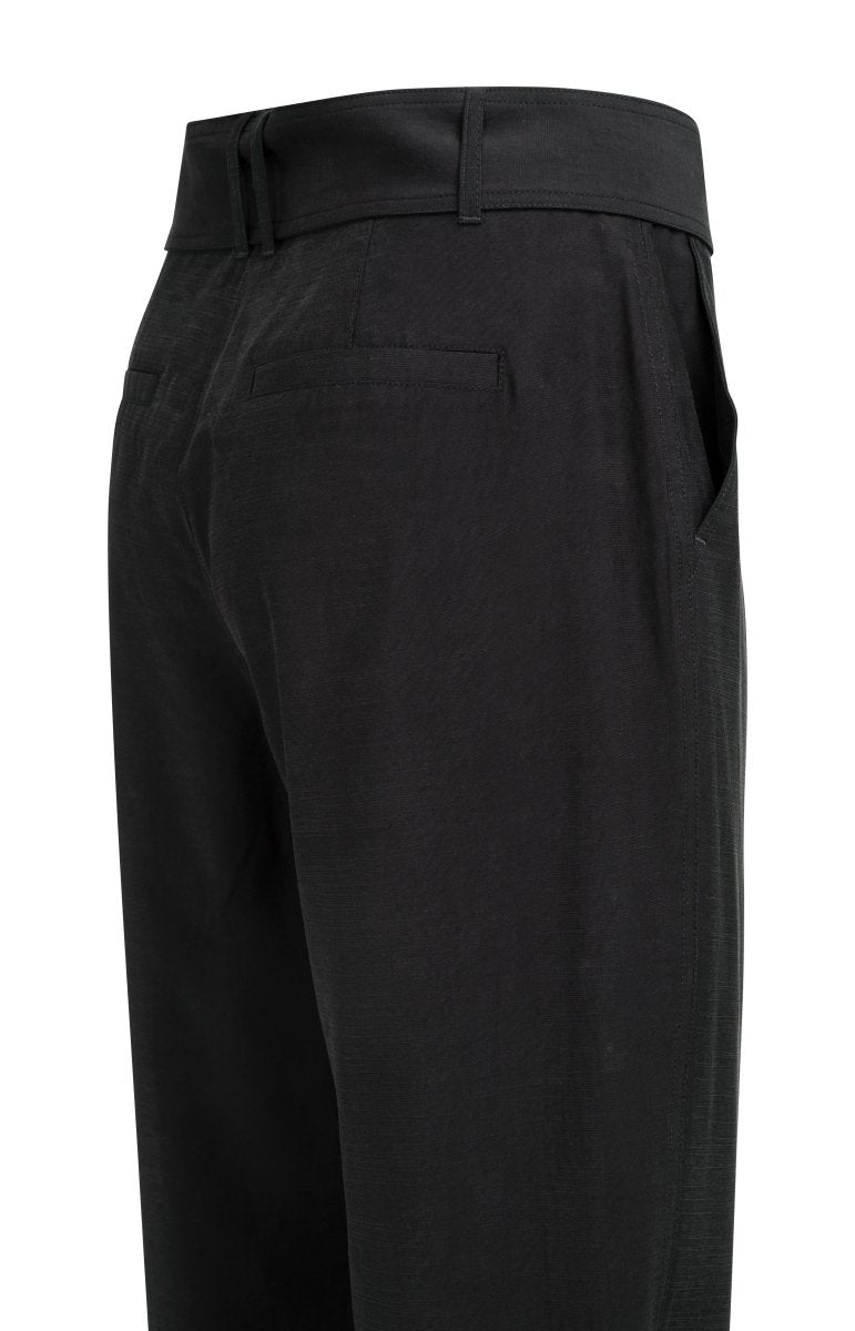 YAYA High waist loose fit trousers BLACK