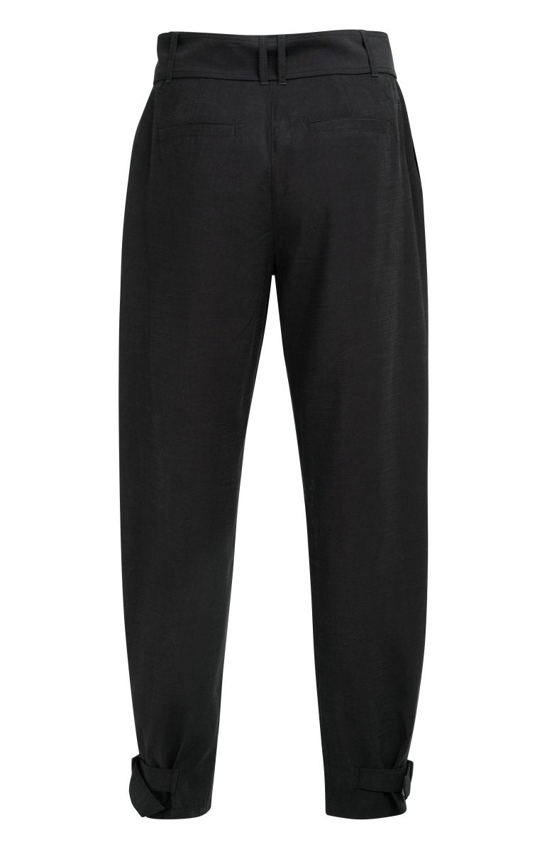 YAYA High waist loose fit trousers BLACK