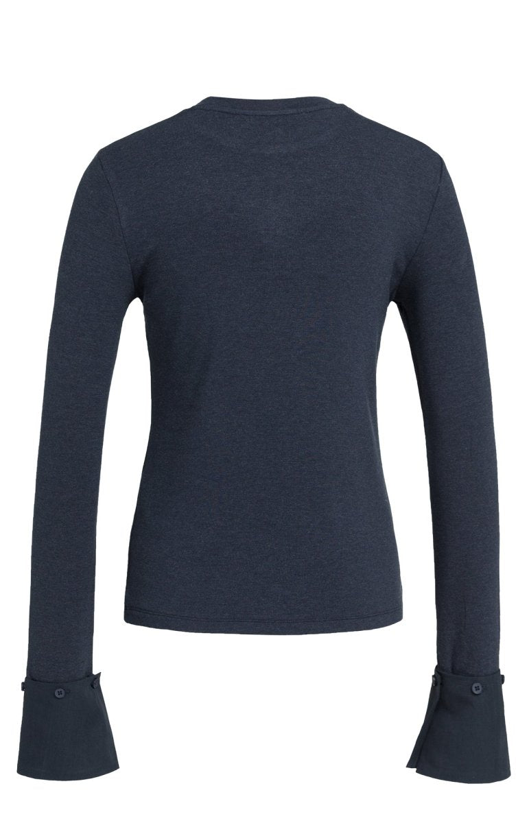 YAYA Jersey-Oberteil mit abnehmbaren Manschetten Odyssey Grau Melange