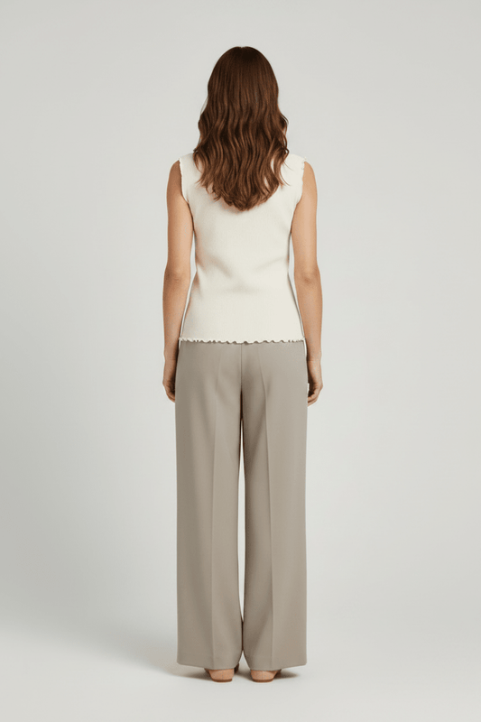 YAYA Sleeveless top mit small butt CREME BEIGE MELANGE