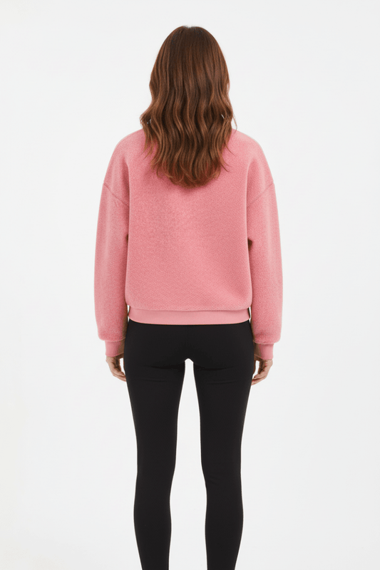 YAYA Teddy Pullover ROSE RED MELANGE