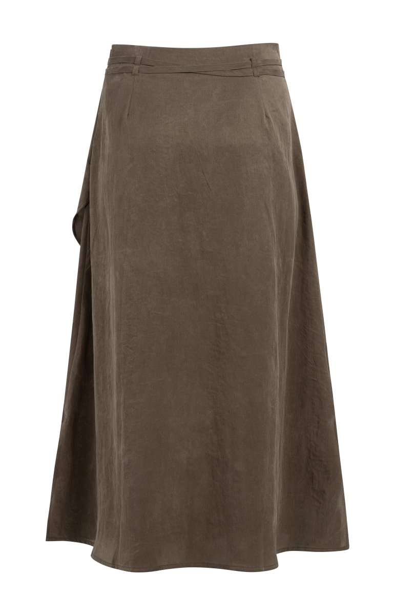 YAYA Woven midi skirt mit wrap effect WASHED BROWN