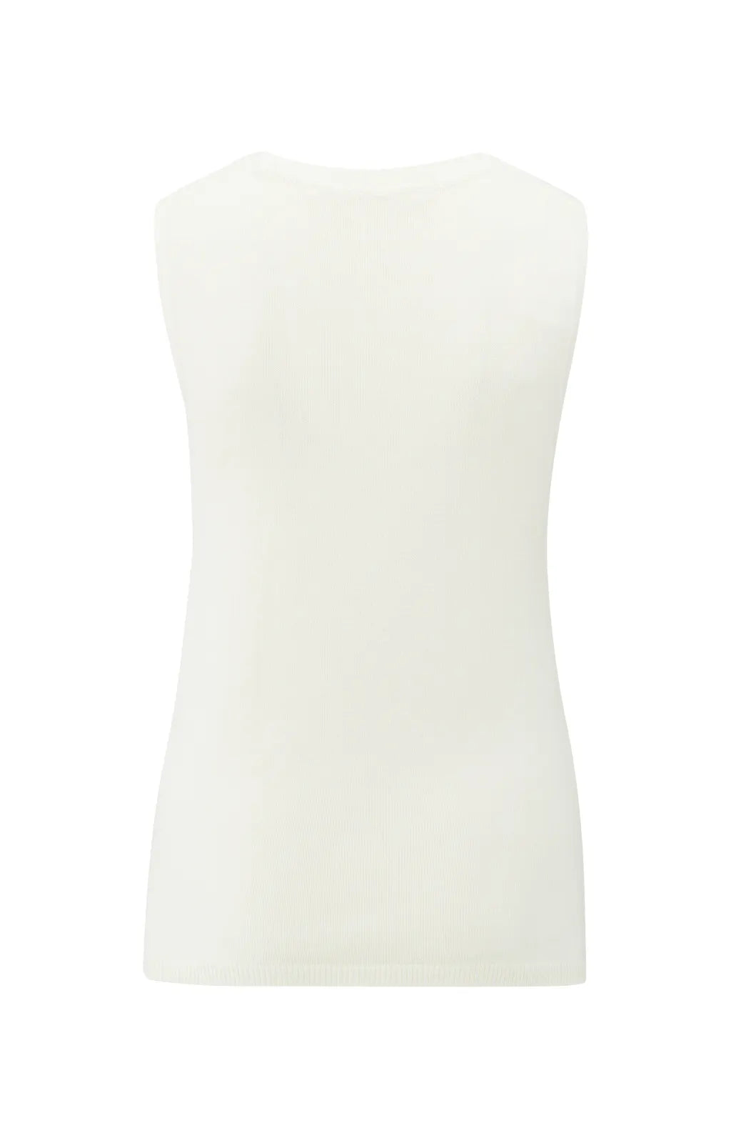 Yaya ärmelloser Pullover mit Zierknoten an der Taille Off White