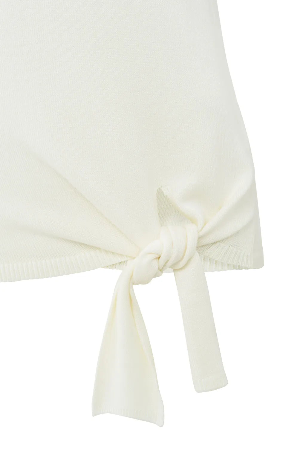 Yaya ärmelloser Pullover mit Zierknoten an der Taille Off White