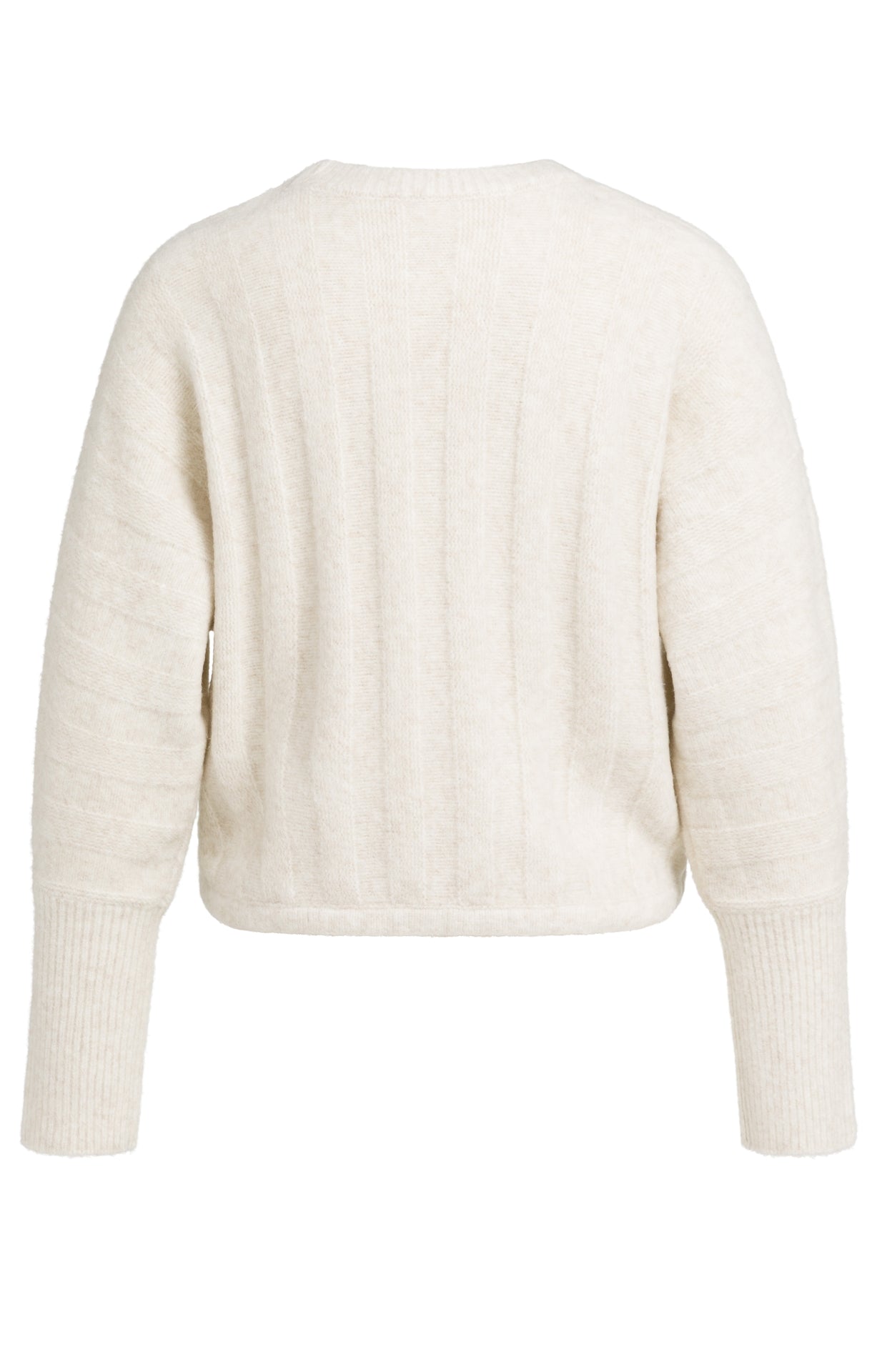 YAYA Pullover mit Fledermausärmeln und Kordelzug am Saum Off White Melange