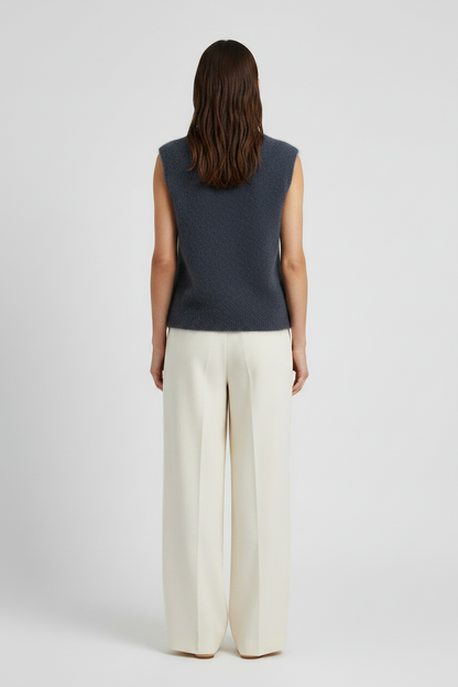 YAYA Weicher Strick-Spenzer mit tiefem V-Ausschnitt Odyssey Grau Melange