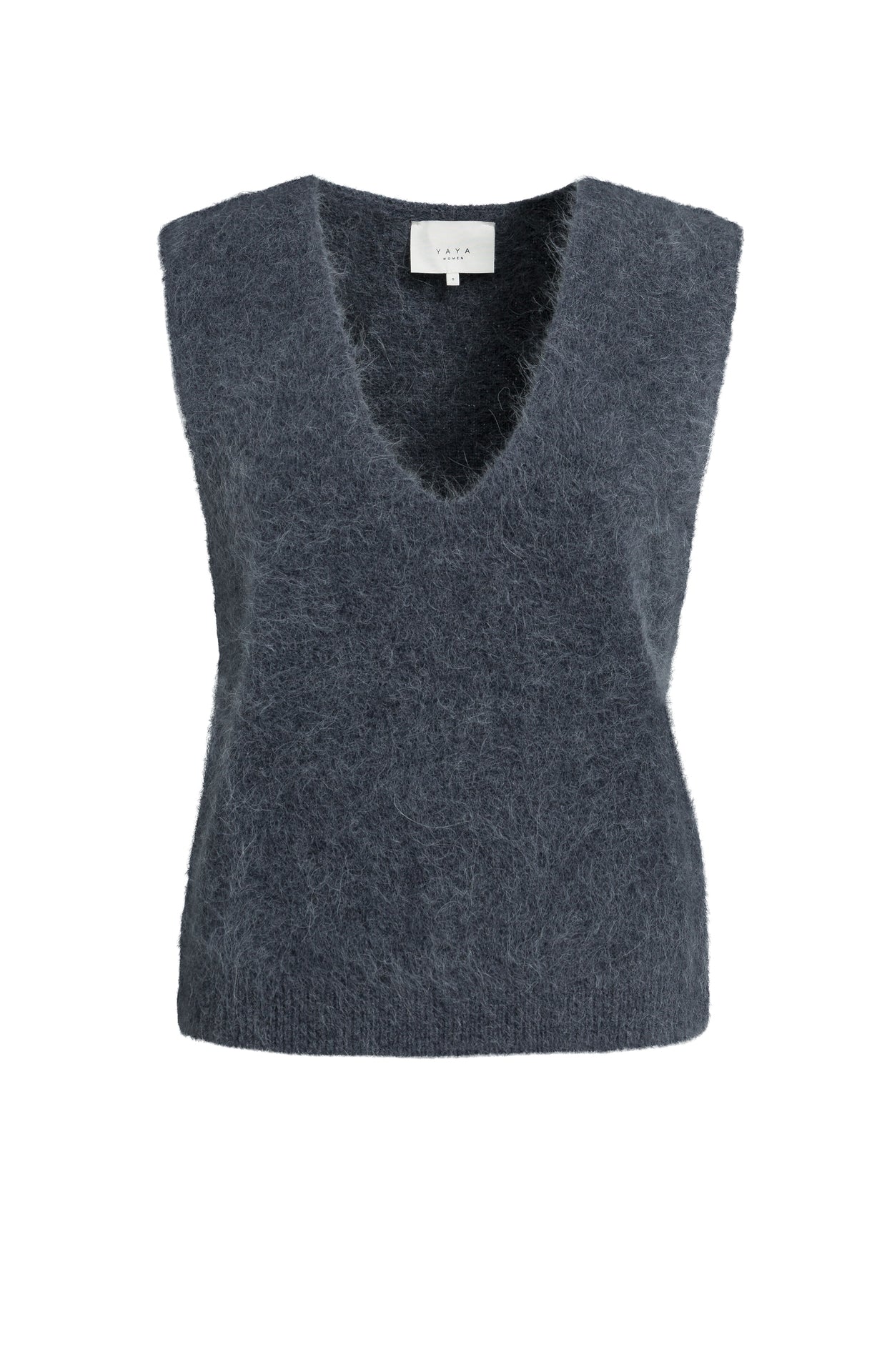 YAYA Weicher Strick-Spenzer mit tiefem V-Ausschnitt Odyssey Grau Melange
