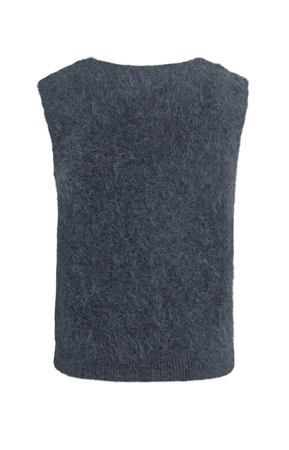 YAYA Weicher Strick-Spenzer mit tiefem V-Ausschnitt Odyssey Grau Melange