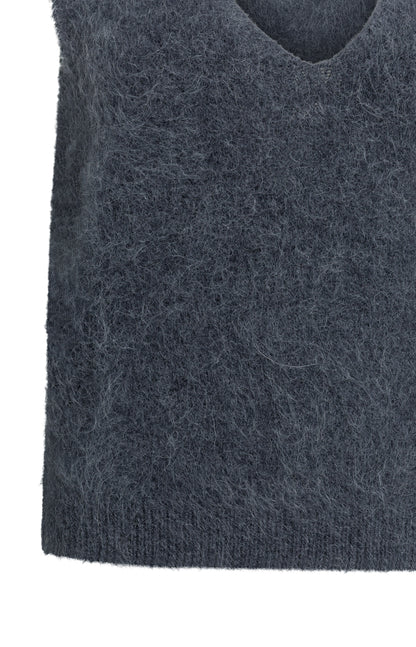 YAYA Weicher Strick-Spenzer mit tiefem V-Ausschnitt Odyssey Grau Melange