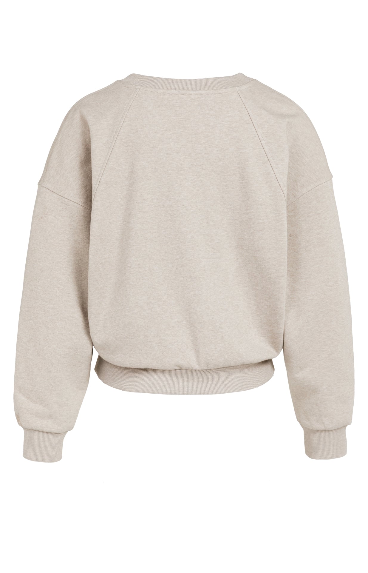 YAYA Sweatshirt mit V-Ausschnitt und Webkragen Grau meliert