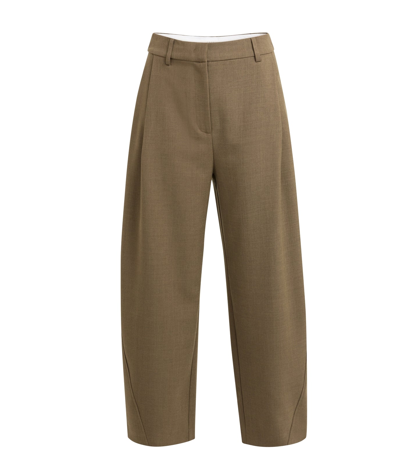 YAYA Gewebte Barrel-Leg-Hose mit Zierfalte Braun