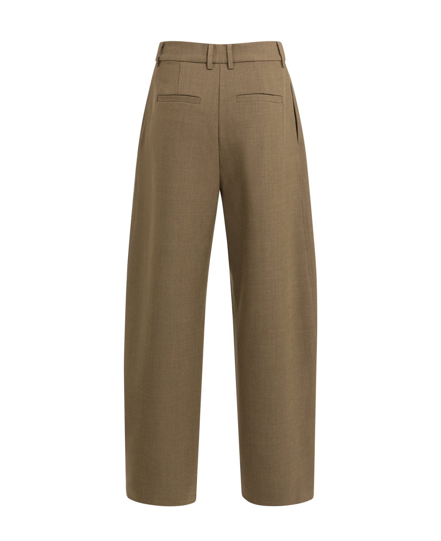 YAYA Gewebte Barrel-Leg-Hose mit Zierfalte Braun