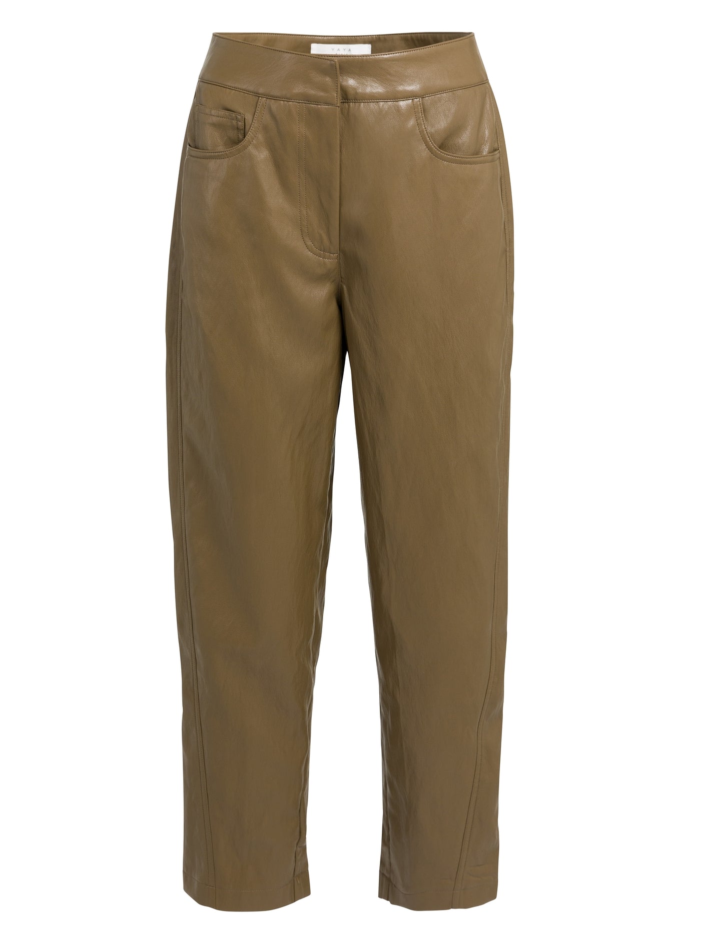 YAYA Carrot Fit-Hose aus Lederimitat Braun