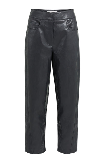 YAYA Carrot-Fit-Hose aus Lederimitat mit Nahtdetail Hole Schwarz