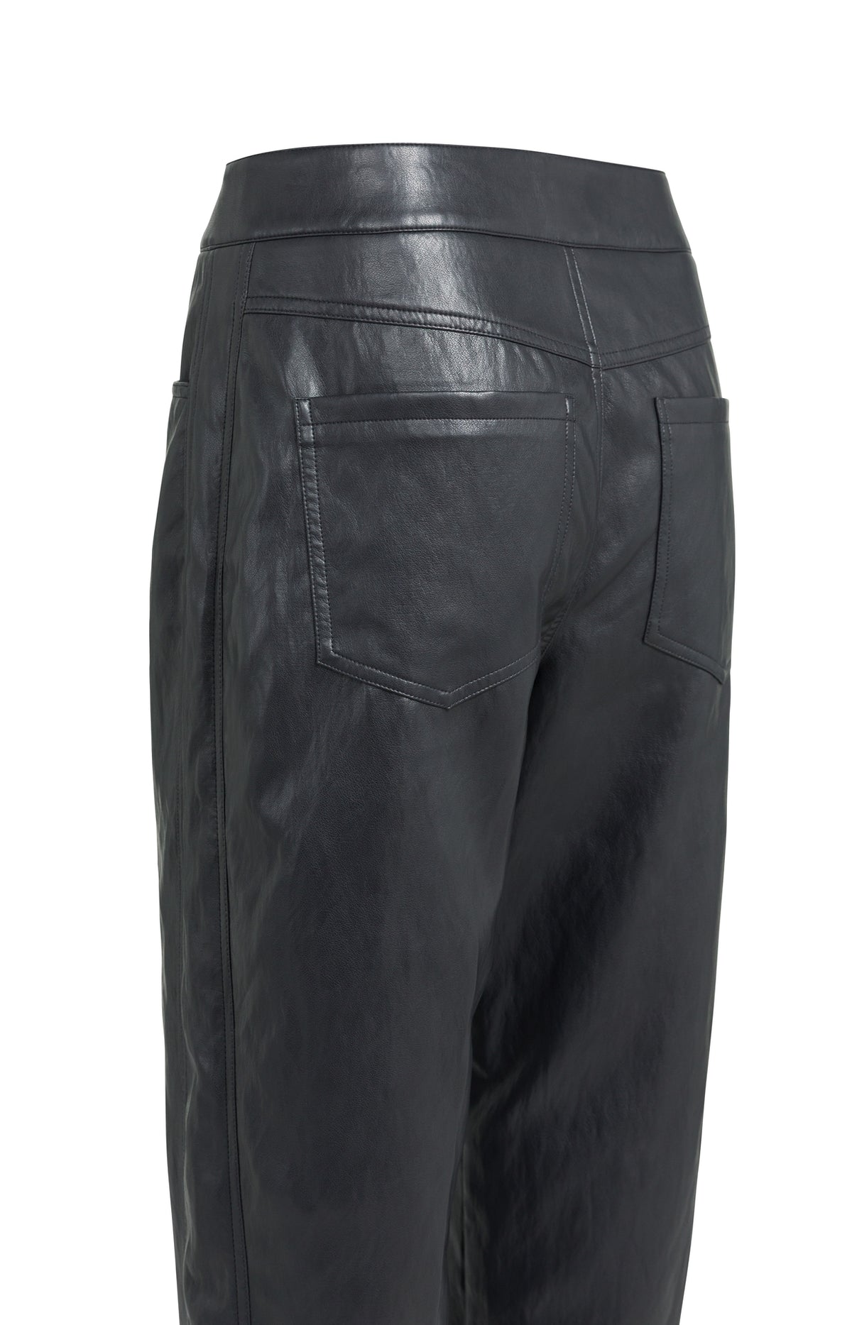YAYA Carrot-Fit-Hose aus Lederimitat mit Nahtdetail Hole Schwarz