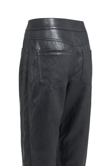 YAYA Carrot-Fit-Hose aus Lederimitat mit Nahtdetail Hole Schwarz
