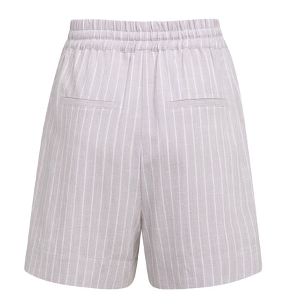YAYA Gestreifte Shorts mit elastischem Bund ALABASTER GRAY DESSIN