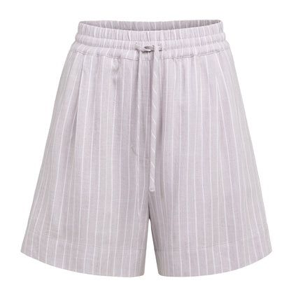 YAYA Gestreifte Shorts mit elastischem Bund ALABASTER GRAY DESSIN