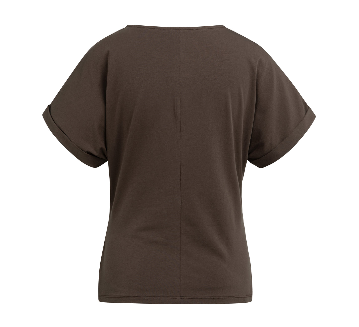 YAYA Top mit Rundhalsausschnitt und Knotendetail AUBERGINE PURPLE