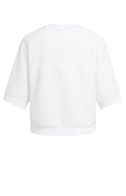 YAYA Kurzärmeliges Rippshirt Weiß