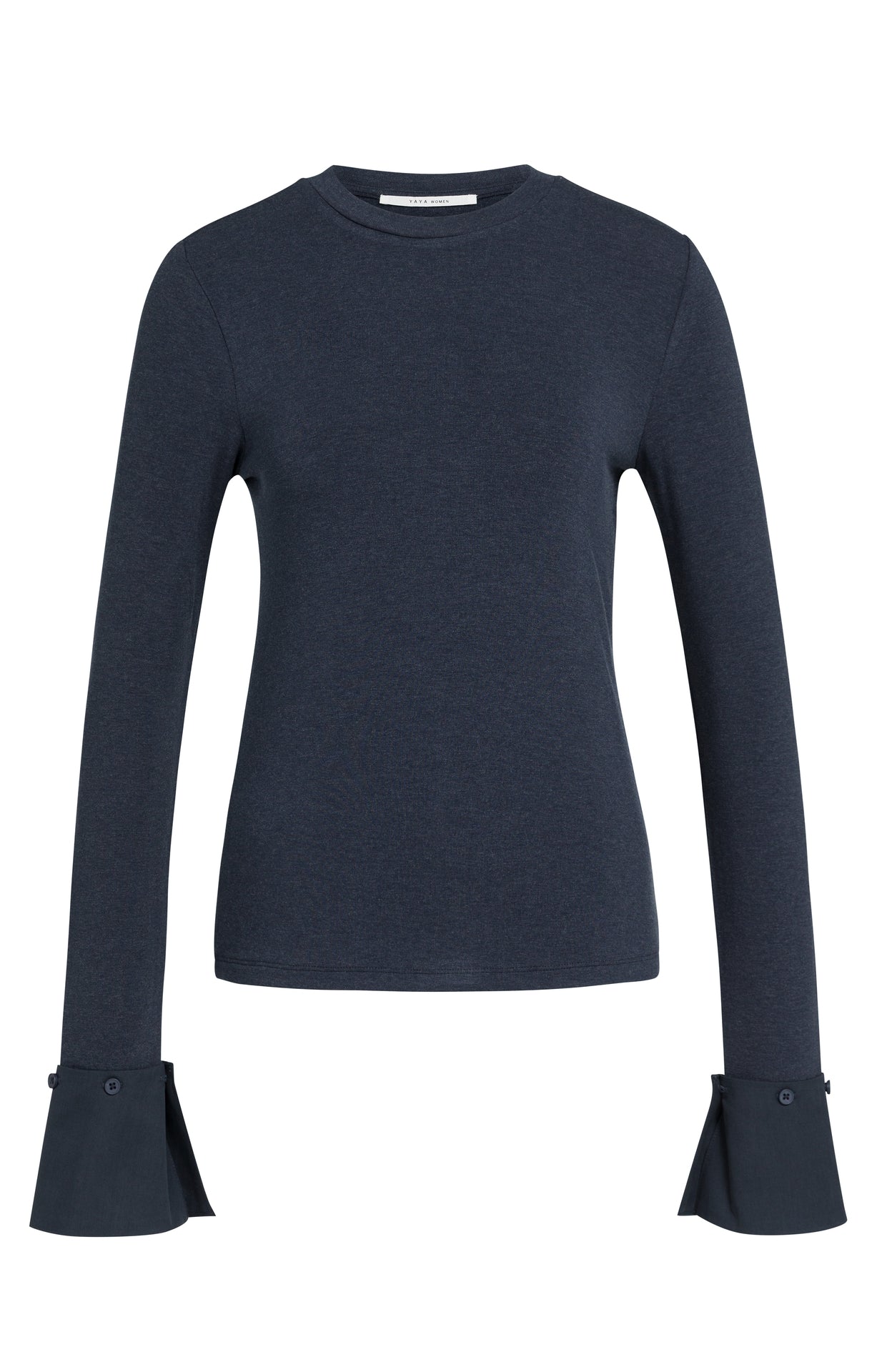 YAYA Jersey-Oberteil mit abnehmbaren Manschetten Odyssey Grau Melange