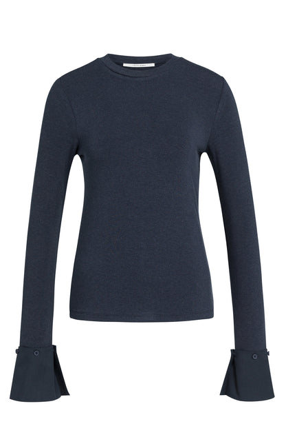 YAYA Jersey-Oberteil mit abnehmbaren Manschetten Odyssey Grau Melange