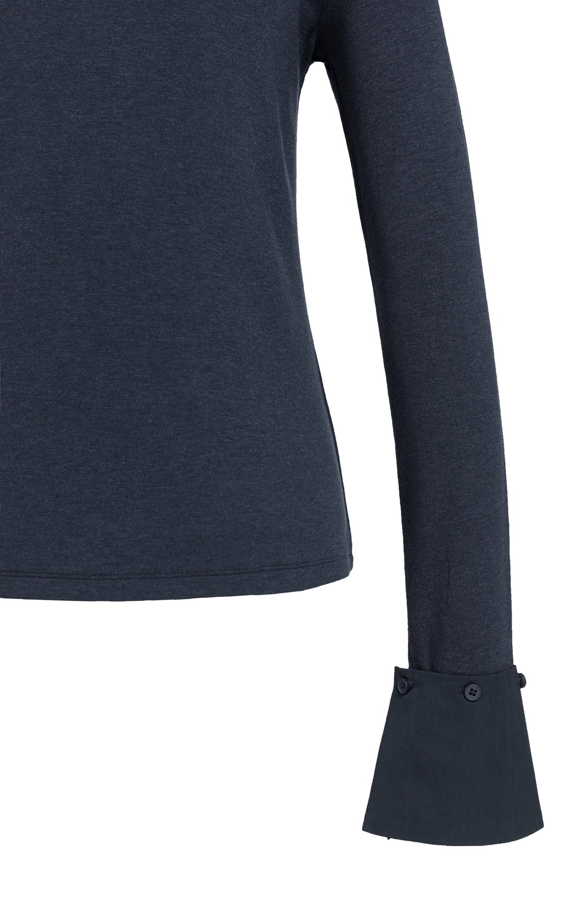 YAYA Jersey-Oberteil mit abnehmbaren Manschetten Odyssey Grau Melange