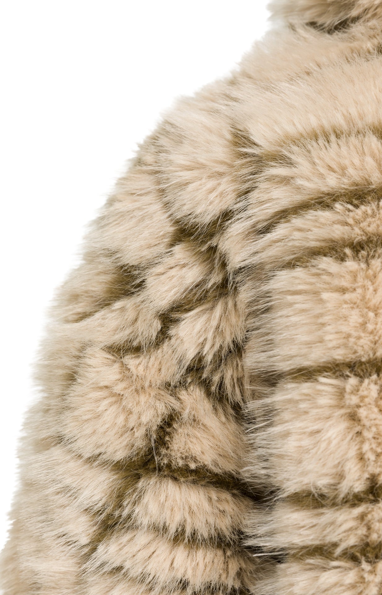 YAYA Kunstfell-Jacke mit Kragen und Karomuster Pure Cashmere Grau Dessin