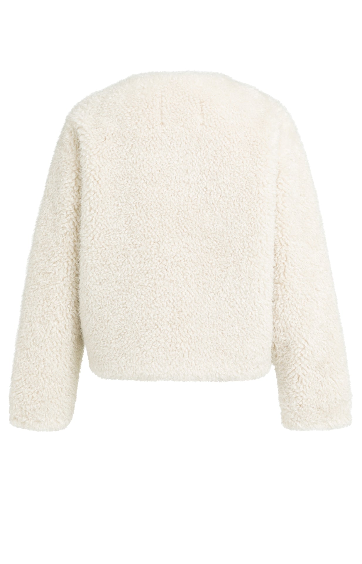 YAYA Kurze Oversize-Kunstfelljacke Gebleichtes Sandbeige