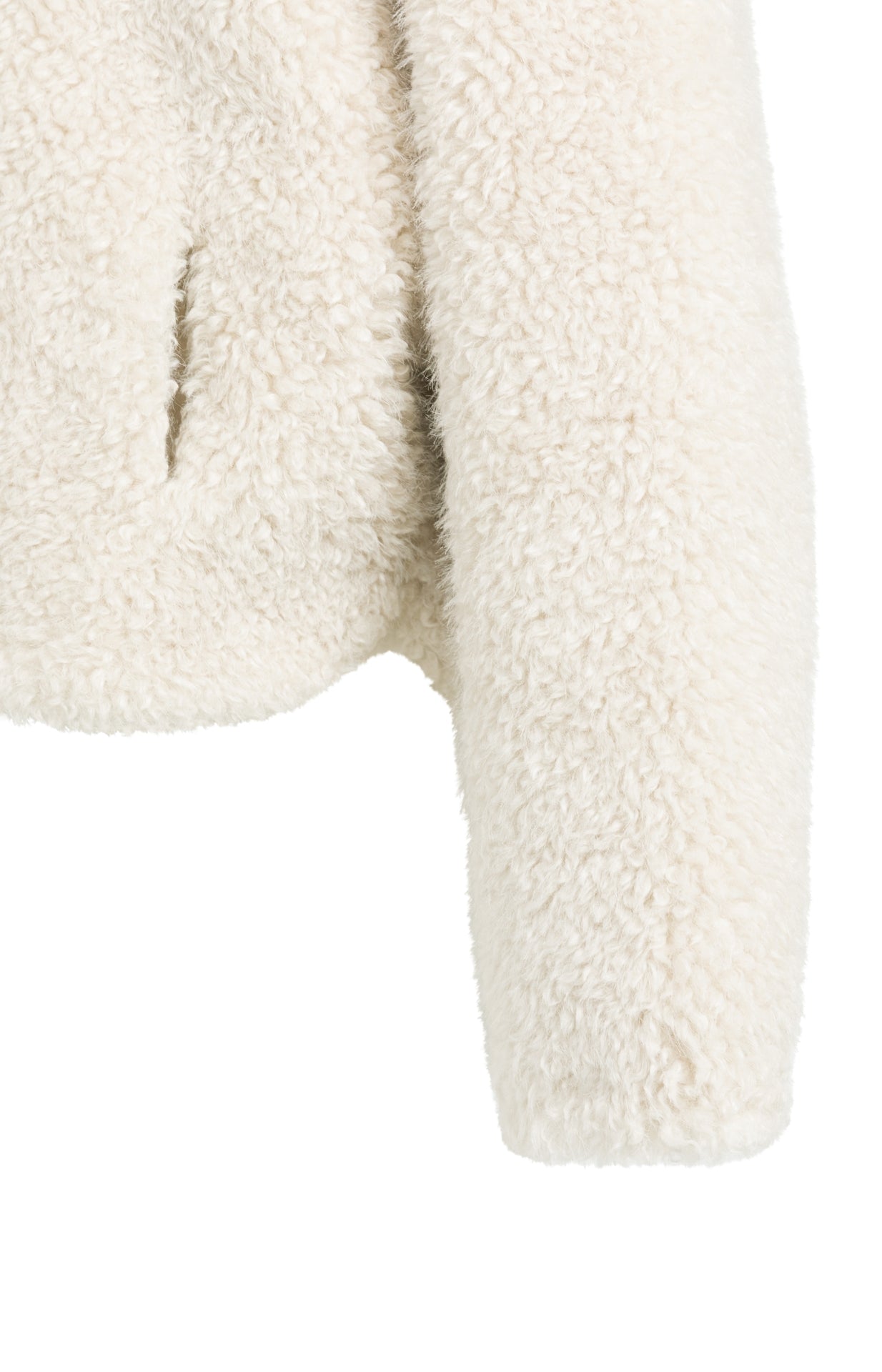 YAYA Kurze Oversize-Kunstfelljacke Gebleichtes Sandbeige