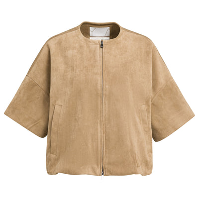 YAYA Oversize-Jacke aus Velourslederimitat Braun