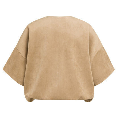 YAYA Oversize-Jacke aus Velourslederimitat Braun