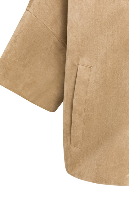 YAYA Oversize-Jacke aus Velourslederimitat Braun