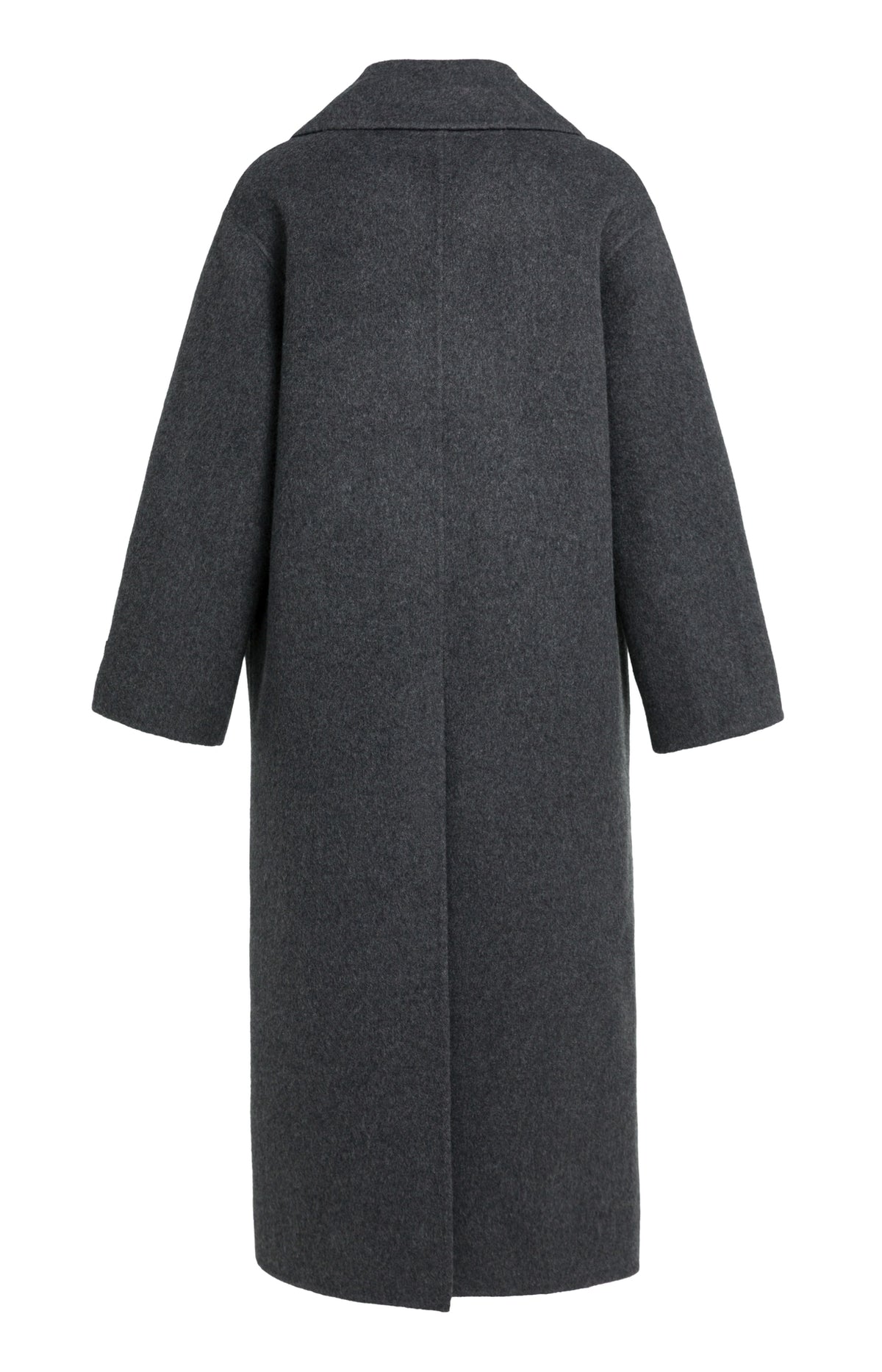 YAYA Extra langer Mantel aus Wollmix in Oversize-Passform Hole Schwarz Melange