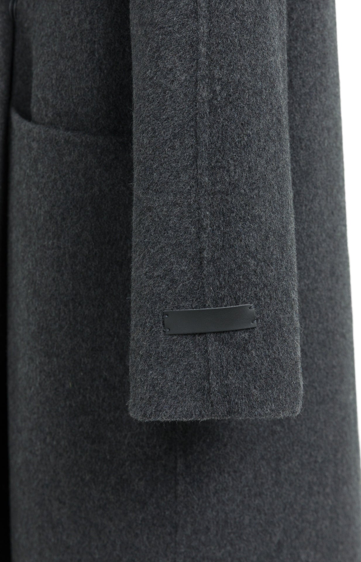 YAYA Extra langer Mantel aus Wollmix in Oversize-Passform Hole Schwarz Melange