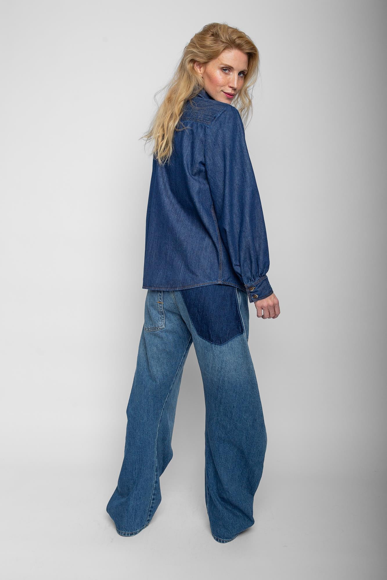 Emily Van Den Bergh Damenbluse in der Farbe Denim