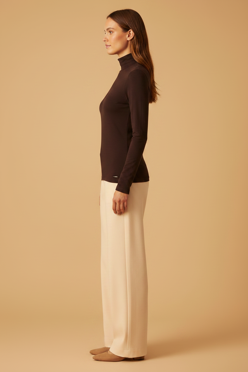 Herrlicher Tinsley Jersey Longsleeve Braun – Damen Langarmshirt