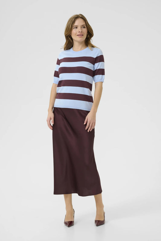 KAFFE Kurzarmpullover KAlizza in der Farbe Windsurfer/Fudge