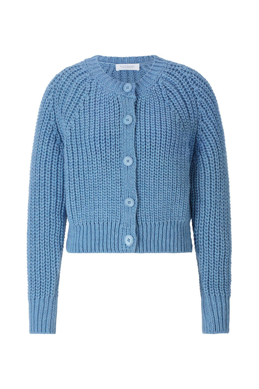 RICHROYAL Chunky Strickjacke mit Bindeband in Ultramarine