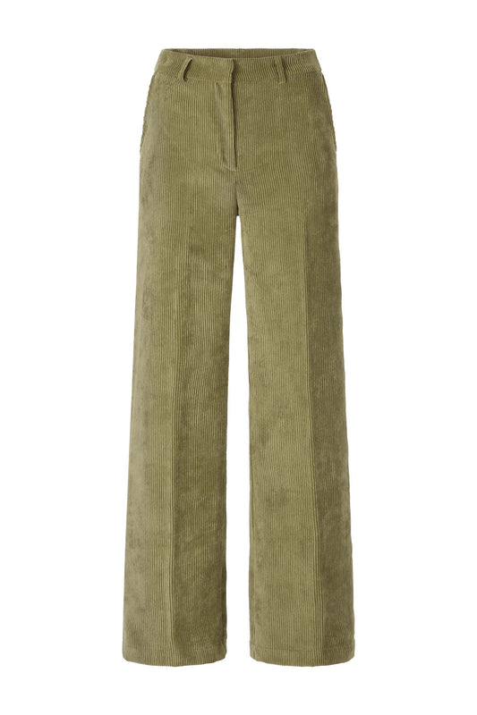 RICHROYAL Corduroy Wide Leg Hose mit Elastikbund in Golden Moss