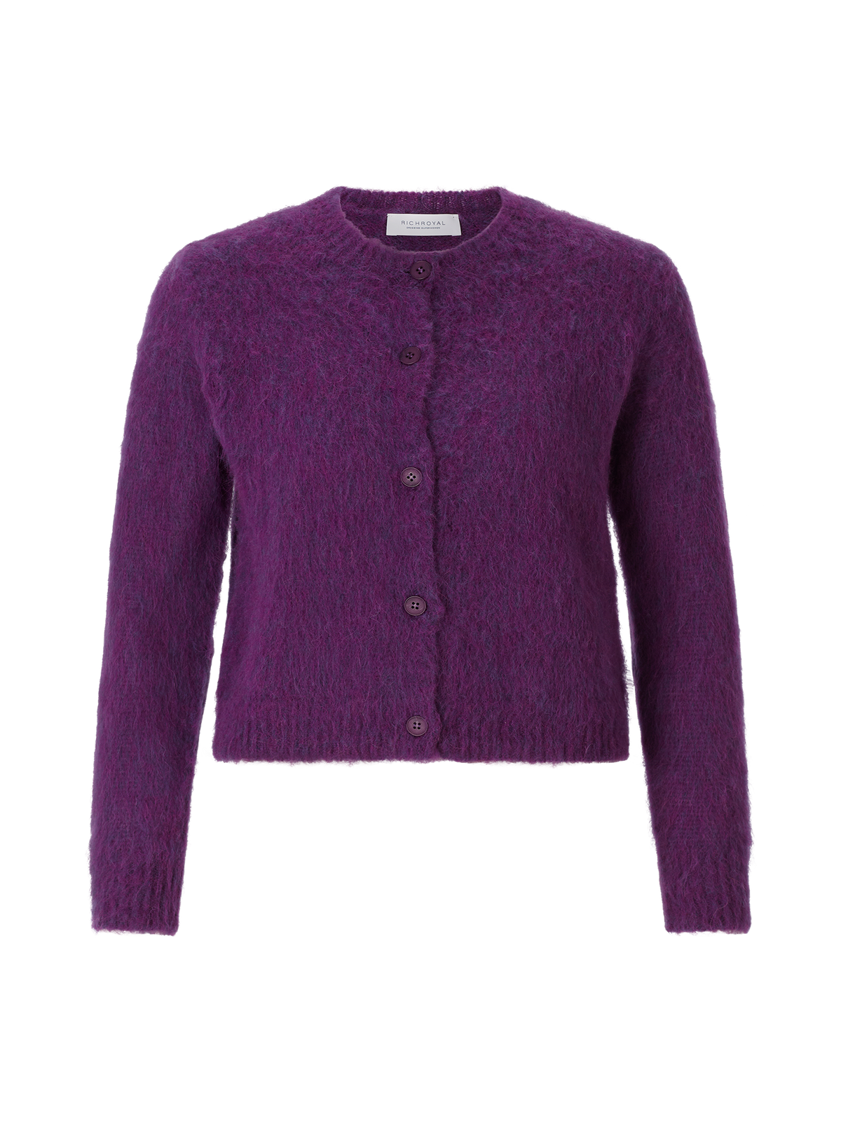 RICHROYAL Angerautes Strickjacken-Set mit Rundhalsausschnitt in Evening Lilac