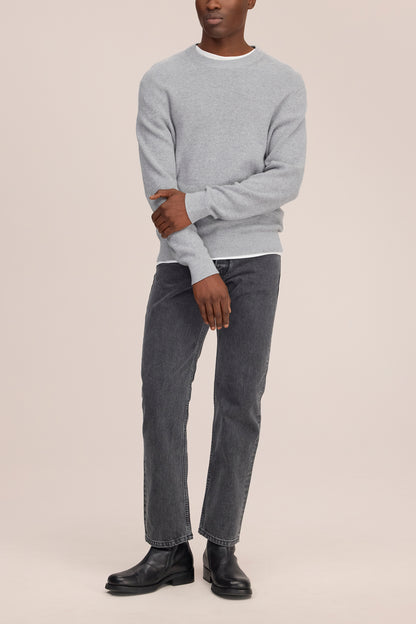 NN. 07 Pullover Hope Rib Crew in der Farbe Grau Meliert