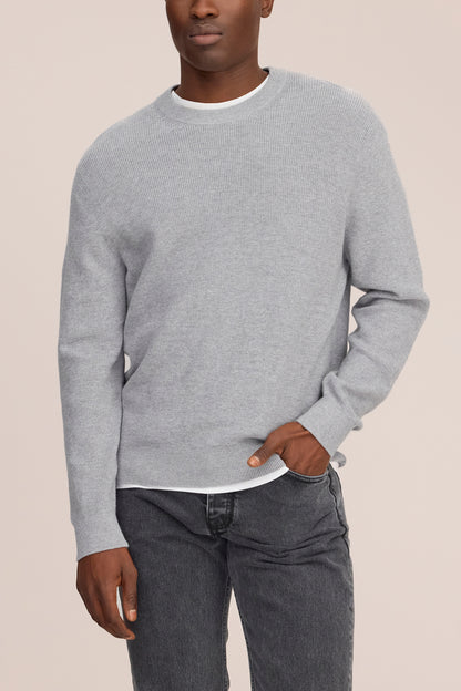 NN. 07 Pullover Hope Rib Crew in der Farbe Grau Meliert