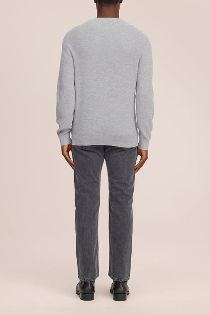 NN. 07 Pullover Hope Rib Crew in der Farbe Grau Meliert