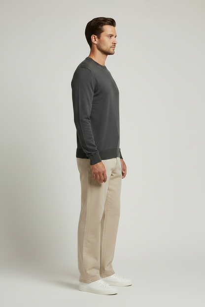 NN. 07 Pullover Ted in der Farbe Dunkelgrau Meliert