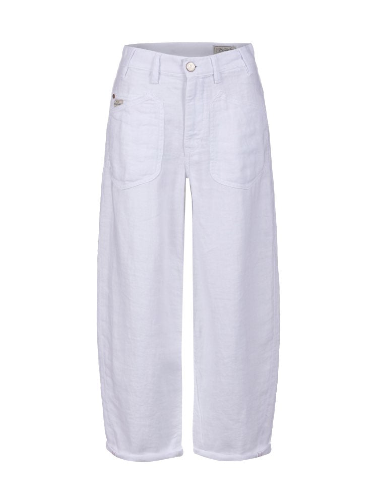 Herrlicher Meryll Linen Hose für Damen in Weiß