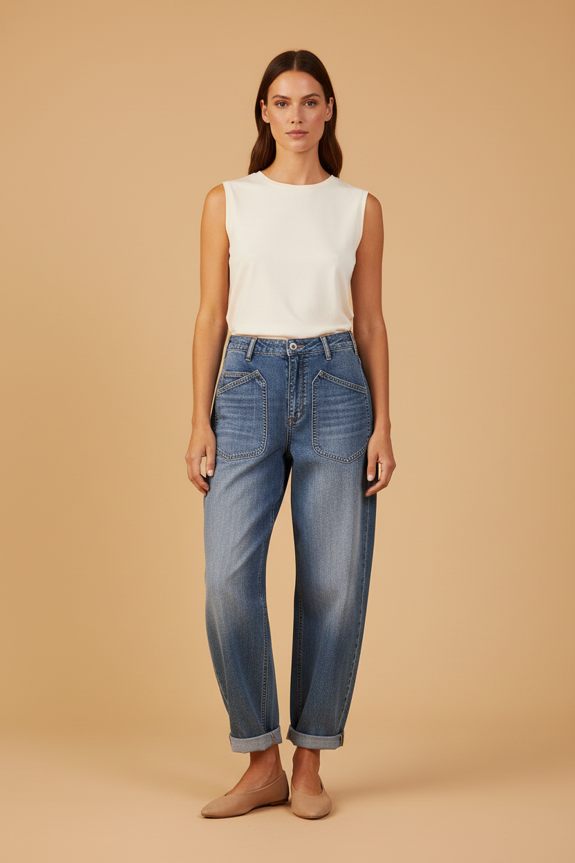 Herrlicher Meryll Organic Denim Stretch Jeans Navy – Damen Jeans Dunkelblau