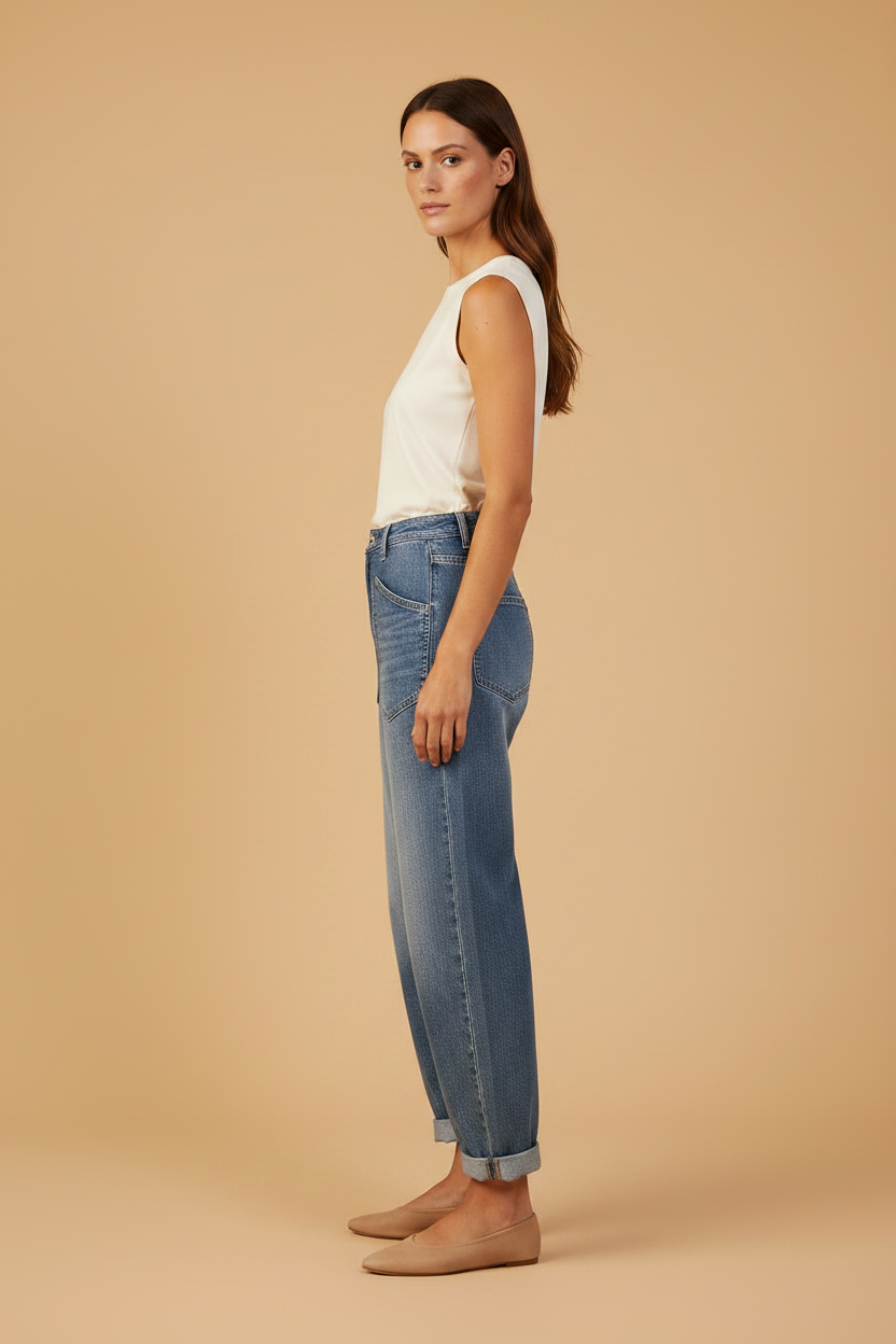 Herrlicher Meryll Organic Denim Stretch Jeans Navy – Damen Jeans Dunkelblau